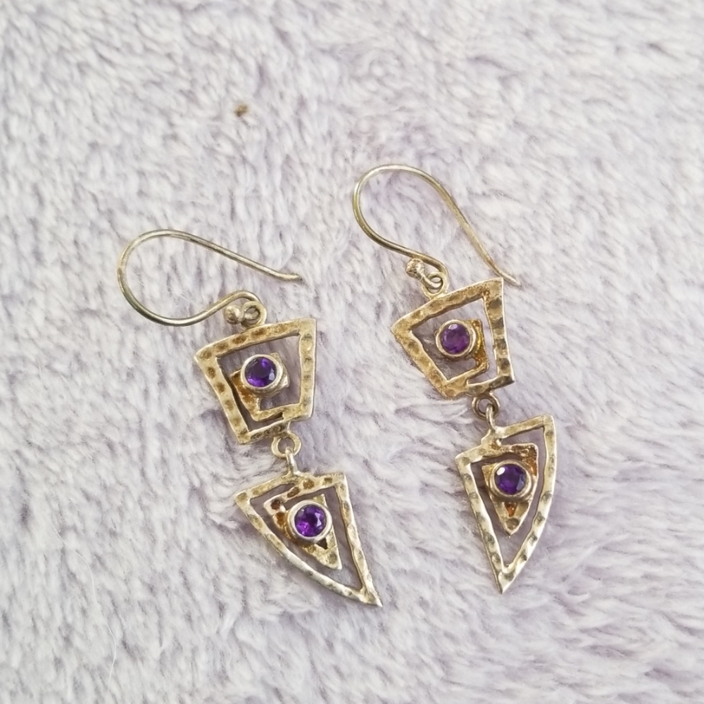 Silver pendant earings